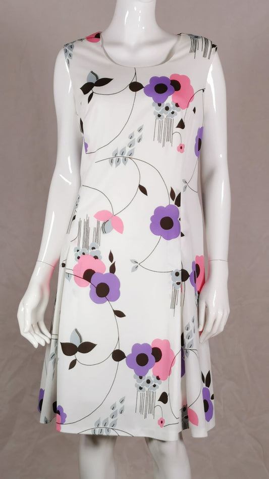 1960s vintage flower mod shift dress m-l